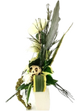 CASA - POADOR STRAUß Weiß Creme Magnolie stufig Sanseverie Kunstblumen 70 cm