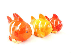 Fische 9 Stück Orange Keramik Ton 8 cm Tierfigur Dekoration