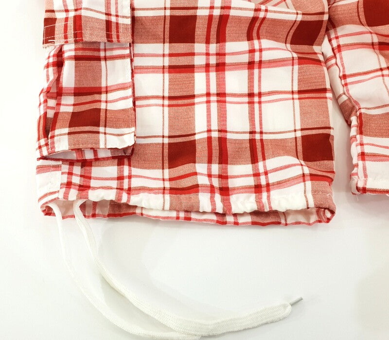 Badehosen Kinder 128 -140 3 für 2 Badeshorts kariert Shorts Grün Rot Taschen