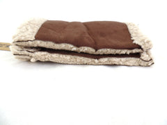 Handschuhe Fingerlos dunkel Braun L / XL Kunstleder Kunstfell Natural Spirit