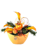 CASA - POADOR WEIHNACHTSGESTECK ellipse Orange Calla Rose künstlich Dekoration
