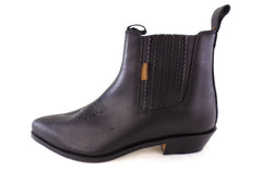 Reitstiefelette 45 Schwarz Spitz Gummizug Echtleder Spitz Labor USA 11,5 UK 11