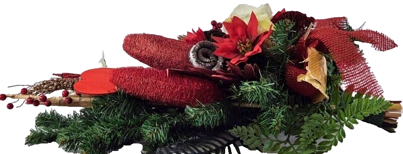 Casa-Poador Grabgesteck Strauß Rot Natur Naturmaterial Exoten Rose Herz Friedhof