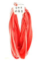 Schal Rundschal Lachs Loop Wickelschal 100% Polyester
