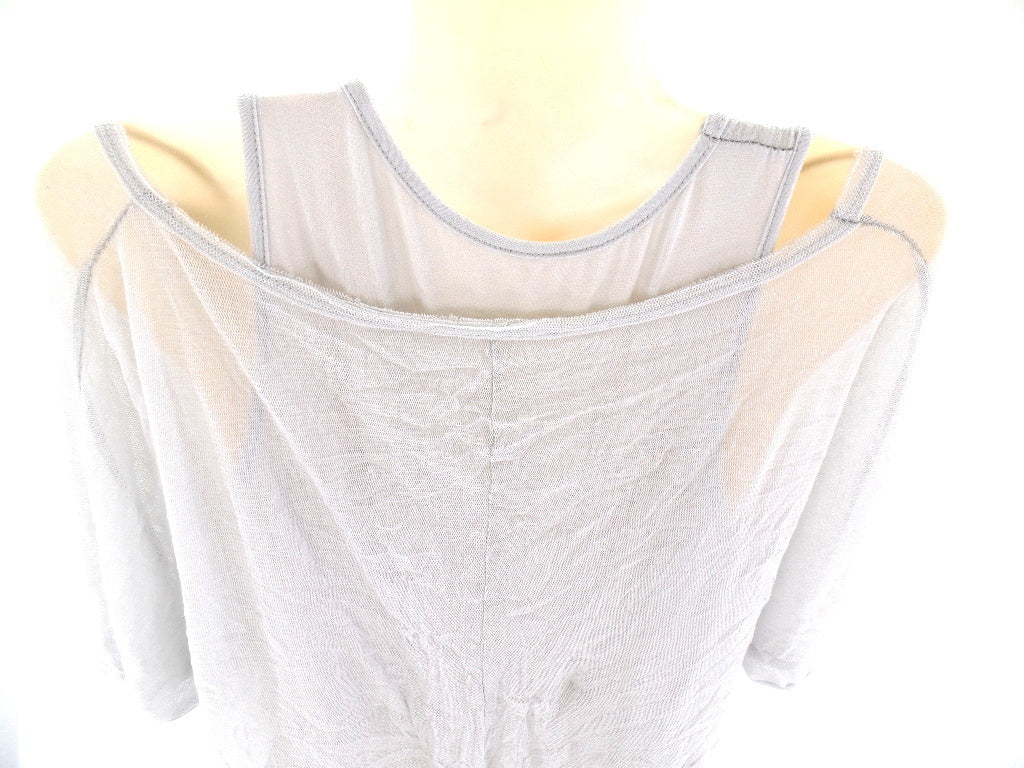 T - Shirt & Top America Vintage Flagge und Stern Grau One Size Pailetten Top !!