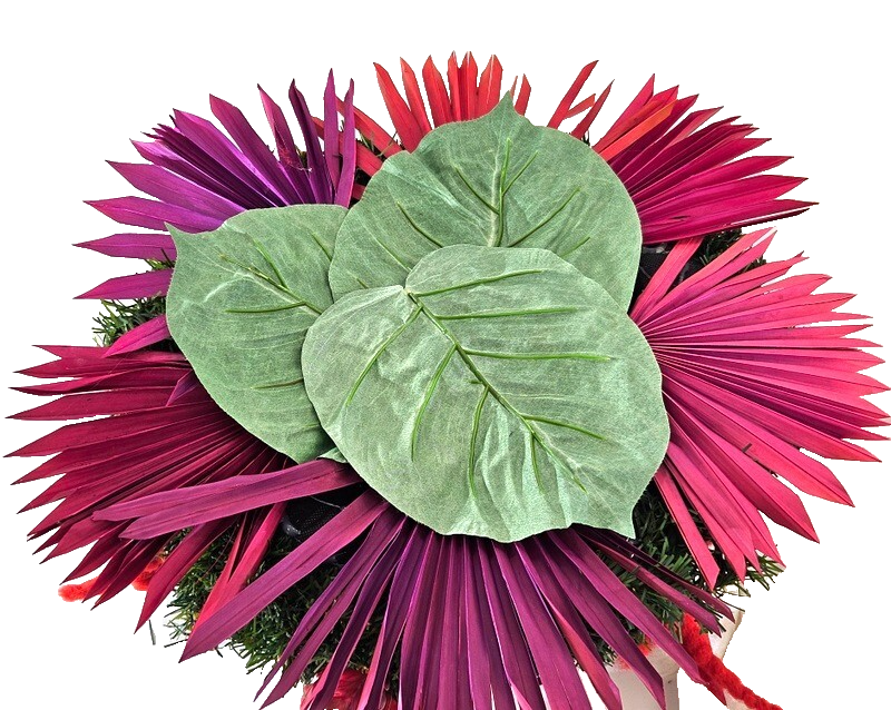 Grabschmuck Exoten Mix Rot Natur gefärbt Kugel Kranz Allerheiligen Totensonntag