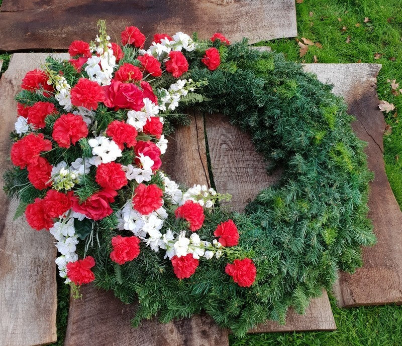 Grabkranz Kranz künstliche Blumen Grabschmuck Trauerkranz 80 cm FriedhofGedenken