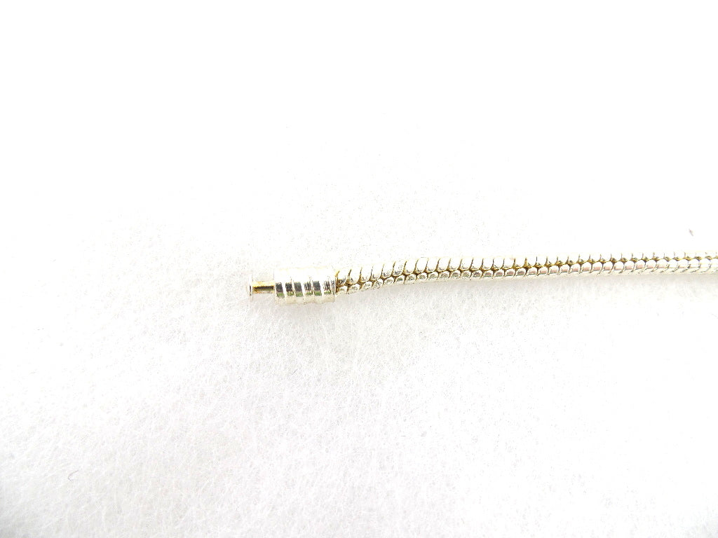 Armband 18 cm Clipver. 2 weiß gelb blau gestreifte Glasperlen o. Innengewinde