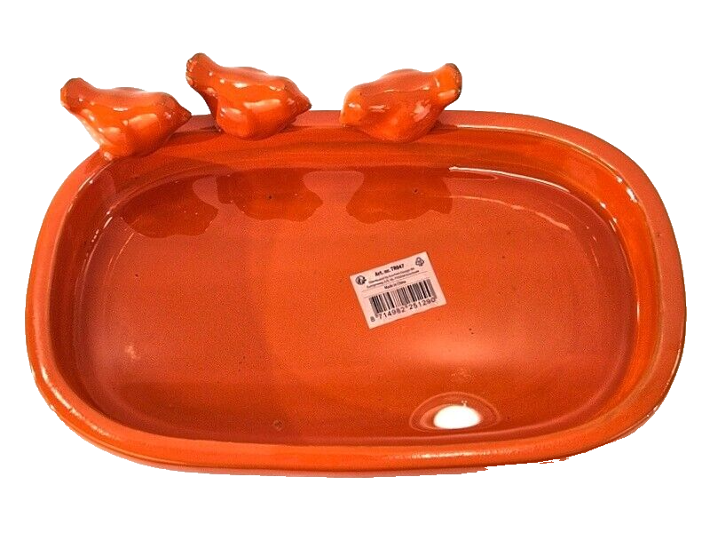 Vogeltränke Vogelbad Orange Garten Wasserschalen Vogelbecken Tiertränke Geschenk