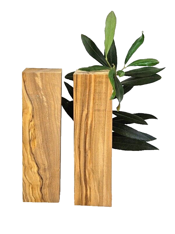 Olivenholz Schnitzholz Rohling Massivholz 40x40x140 mm 2 Stück Carving Kantel