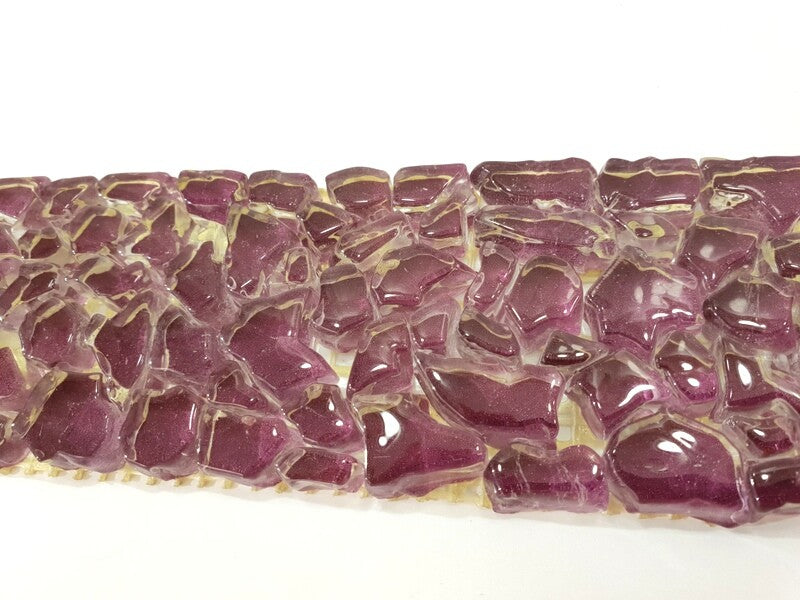 GLASMOSAIK Bordüre Crush Glas Bourdaux 1 Streifen glänzend unregelmäßig Mosaik