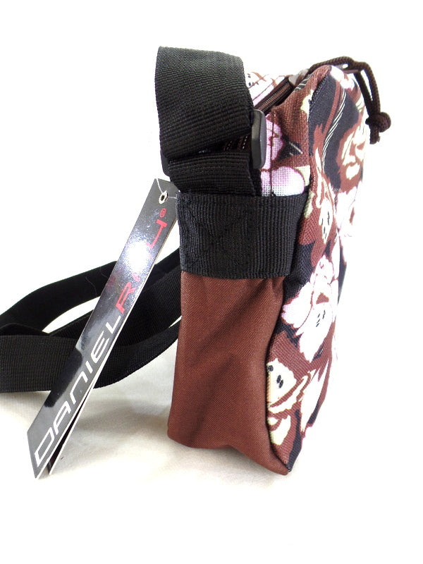 Schultertasche Daniel Ray Umhängetasche in Braun Rosa Schwarz Blumenmuster