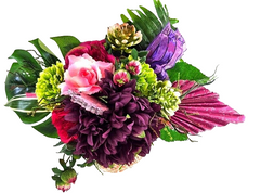 Strauß künstlich Bourdaux Pink Kunstblumen Holzigel Palm Speer 30 cm H Geschenk
