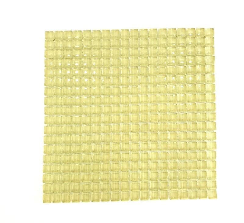 Ressalossa Glasmosaik Fliesen Creme gelblich glänzend 1 Fliesenmatte 324 Steine
