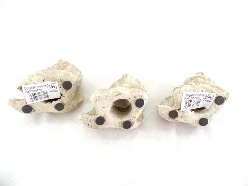 3 Engel Engelfigur patiniert goldfarben 9,5 cm x 7 x 7 cm Weihnachten Dekoration