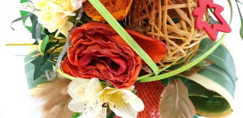 Strauß Sonnenblumen Nelken Rose Kunstblumen Grabstrauß Geschenk künstliche Blume