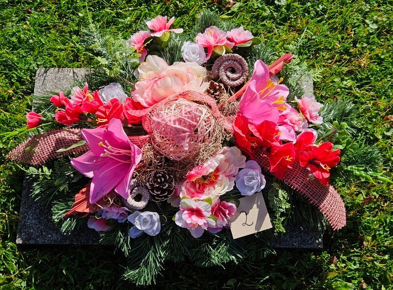 Casa - Poador Grabschmuck Rosa Exoten künstlich Totensonntag Friedhof