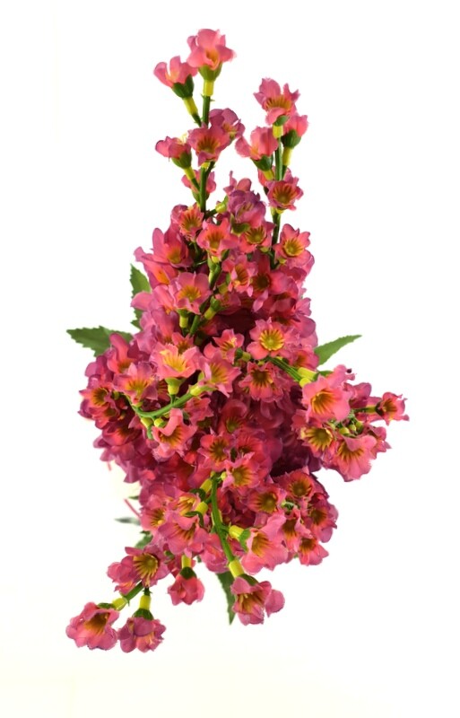 Gesteck Kunstblume Rosa Blüten Metallgefäß 25 cm Hoch Dekoration