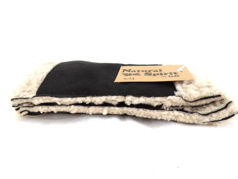 Handschuhe Fingerlos Schwarz S / M Kunstleder Kunstfell Natural Spirit