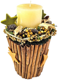 CASA - POADOR WEIHNACHTSGESTECK Tischschmuck Zimt künstlich Kerze Dekoration