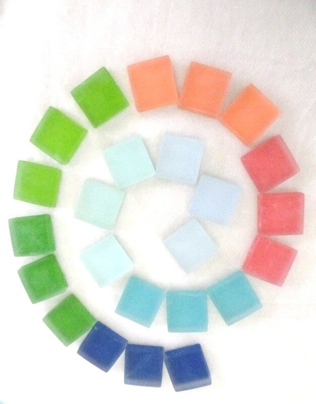 Casa-Poador Glasmosaik 171 Stück gefrostet 1700 g 9 Farben Mix bunt Mosaik