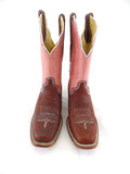 Westernstiefel Cowboyboot 37 rosa mit braun Application Rudel Herzen