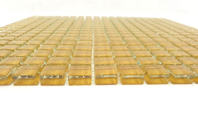 Ressalossa Glasmosaik Fliesen Honey glänzend 1 Fliesenmatte 324 Steine