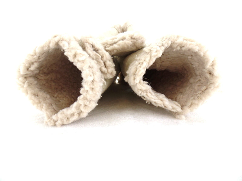Handschuhe Fingerlos Creme / Beige S / M Kunstleder Kunstfell Natural Spirit