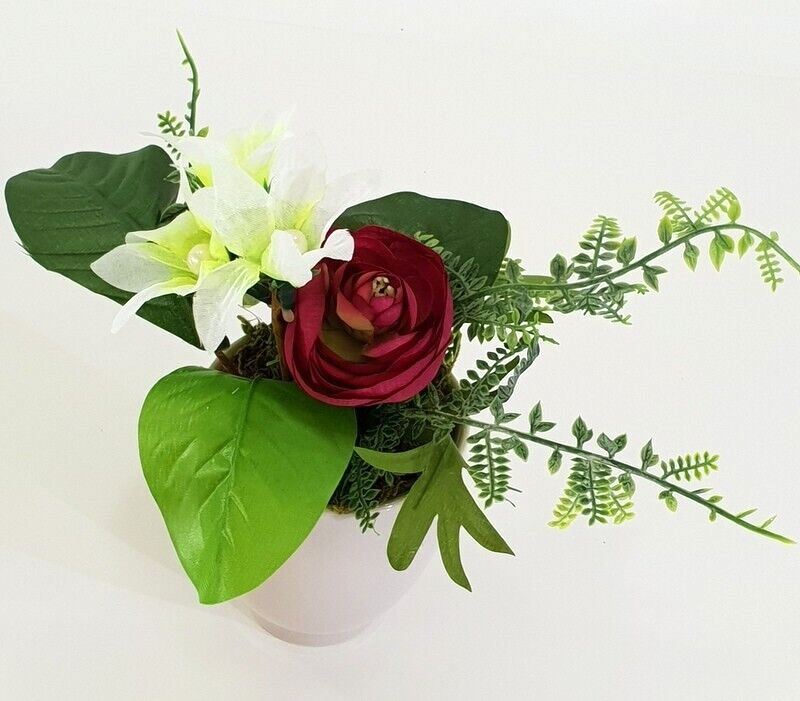 Künstliche Gestecke Set 4 Stück Kunstblume Pflanzen Blume Deko 15 cm H Geschenk