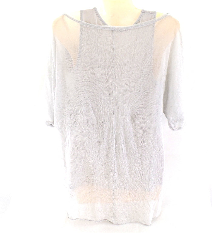 T - Shirt & Top America Vintage Flagge und Stern Grau One Size Pailetten Top !!