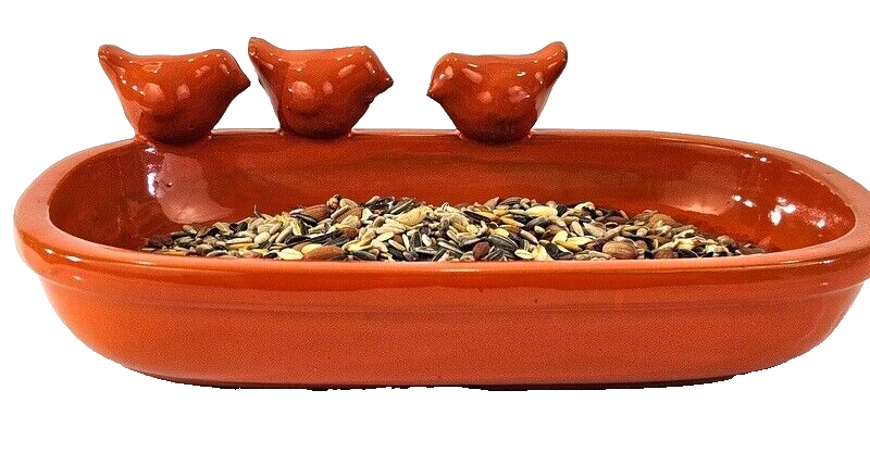 Vogeltränke Vogelbad Orange Garten Wasserschalen Vogelbecken Tiertränke Geschenk