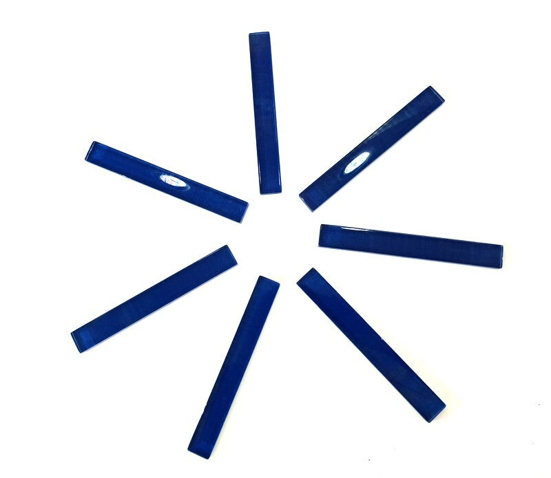 Glasmosaik Mosaikstäbchen Cobaltblau Blau 7 Stück glatt Glasstäbchen Bordüre