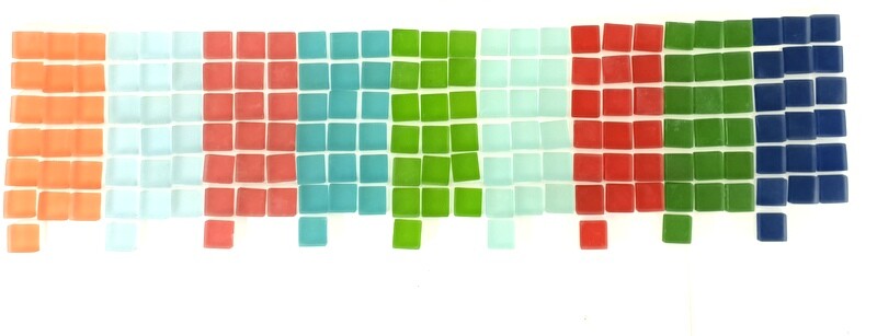 Casa-Poador Glasmosaik 171 Stück gefrostet 1700 g 9 Farben Mix bunt Mosaik
