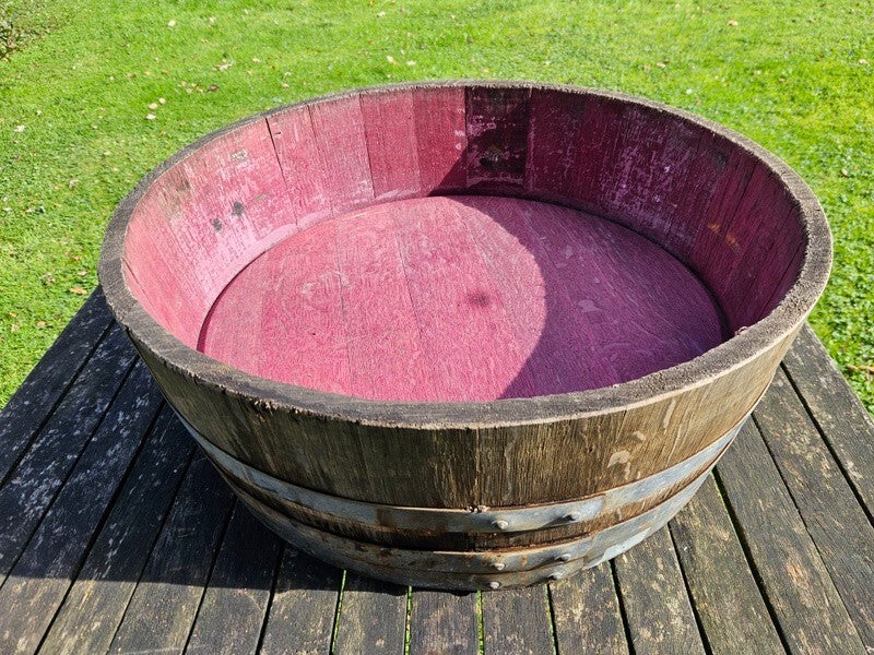 Weinfass Abschnitt Eiche Pflanzkübel Holzfass 1/4 Eichenfass Miniteich ca. 40 L