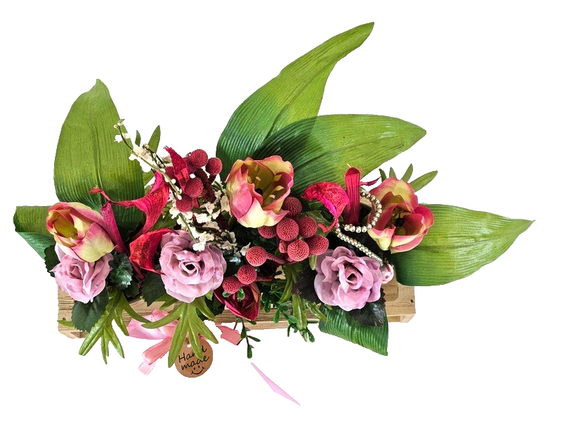 Casa-Poador Künstliches Gesteck  Kunstblume in Holzkästchen Blume  Geschenk