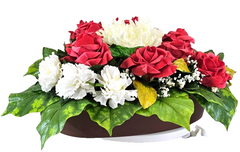 Casa-Poador Herzgesteck Grabschmuck Herz rote Rosen Kunstblumen Engel Friedhof
