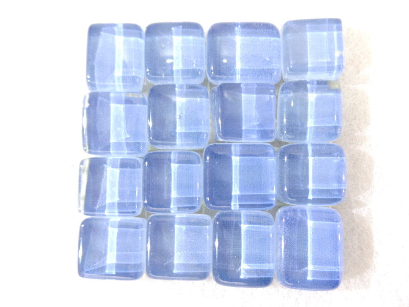 BORDÜRE Glasmosaik Himmelblau Klarglas Borde 18 Stück 50 x 50 mm 288 Steine 5 mm