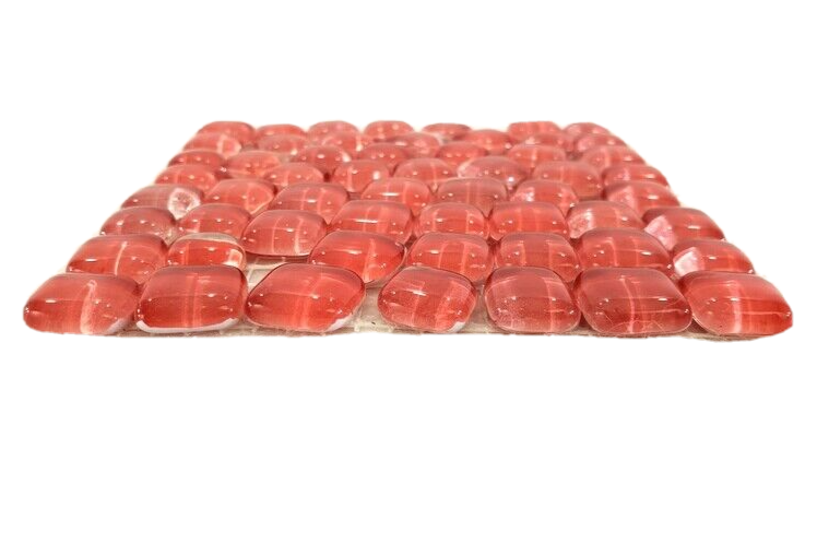 Glasmosaik Polygonal Soft Glas Rot Bologna 1 x Quadrat glatt glänzend Mosaik