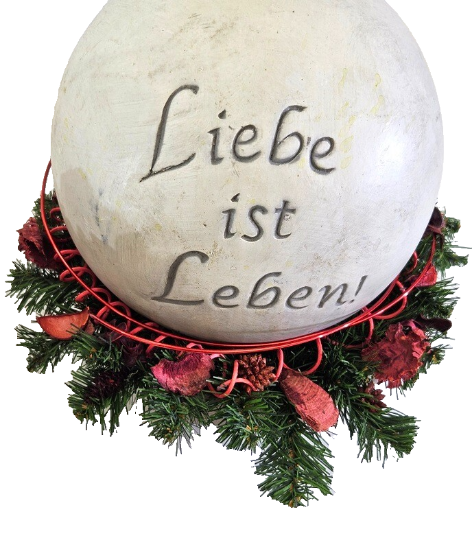 Grabschmuck Exoten Mix Rot Natur gefärbt Kugel Kranz Allerheiligen Totensonntag