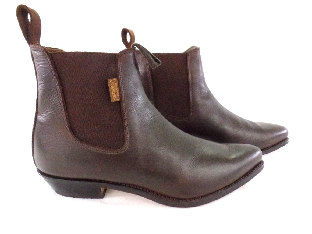Reitstiefelette 45 Short Braun Spitz Labor Echtleder USA 11,5, UK 11 Neu