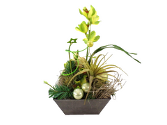 Casa-Poador Weihn.- Gesteck Orchidee Calla Rose Grün künstliche Accessoires Deko