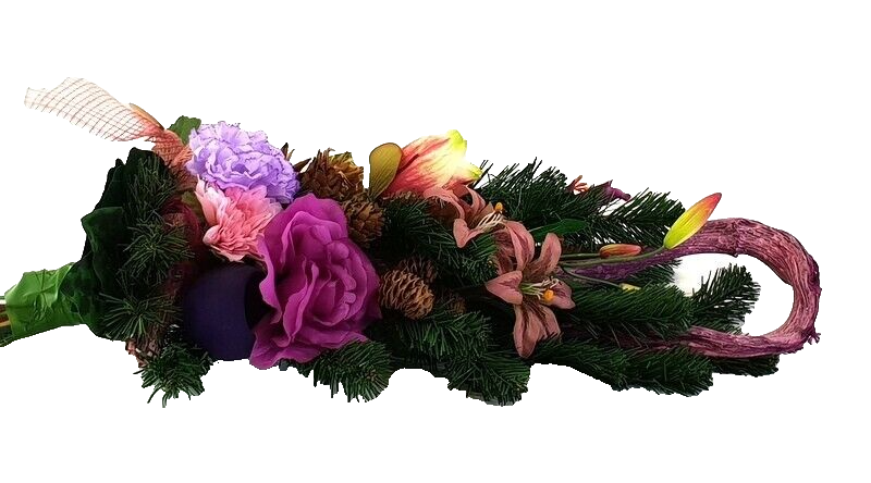 Grabschmuck Trockenblumen Exoten Lila Rosa Naturmaterial Totensonntag Friedhof