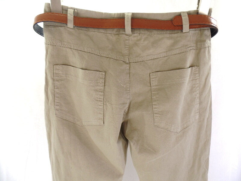 Hose Größe S Beige Stoffhose Shini Mode mit Gürtel