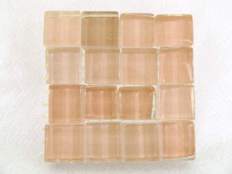 BORDÜRE Glasmosaik Lachs Klarglas Borde 18 x Quadrate 50 x 50 mm 288 Steine 5 mm
