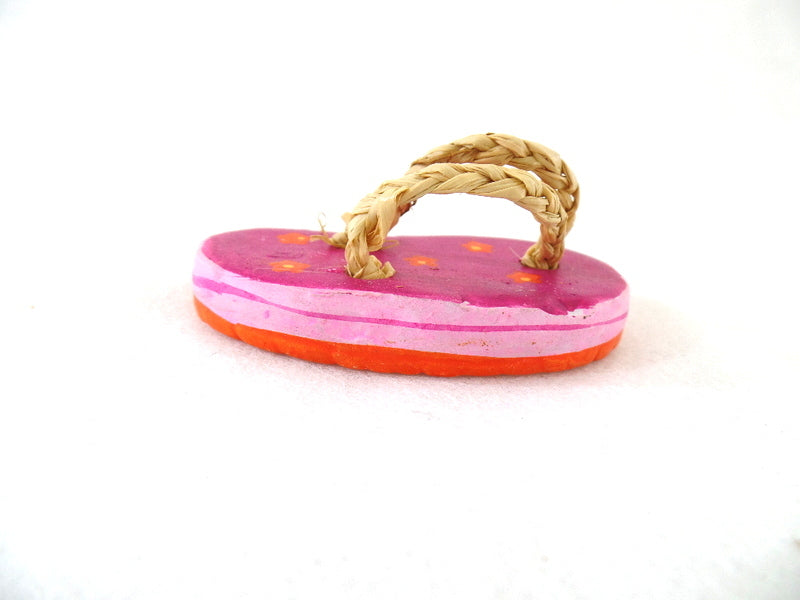 Badeschuhe  4 Paar 8 Stück Pink Orange 6 cm Keramik Ton Dekoration Basteln
