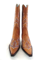 Westernstiefel 39 Hellbraun Lane Cowboystiefel Echt Leder spitz grüne Sohle