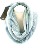 Schal Rundschal Blau Grau Loop Wickelschal gestrickt Lochmuster 100% Arcylic