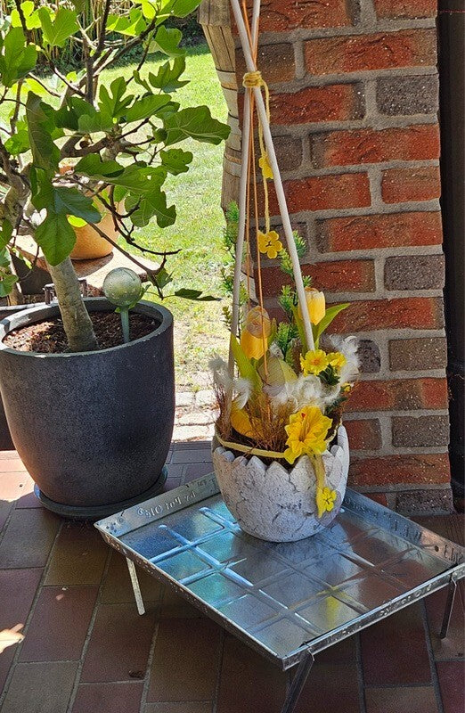 Tablett Tisch Serviertisch Beistelltisch verzinkter Stahl Sofatisch Outdoor Deko