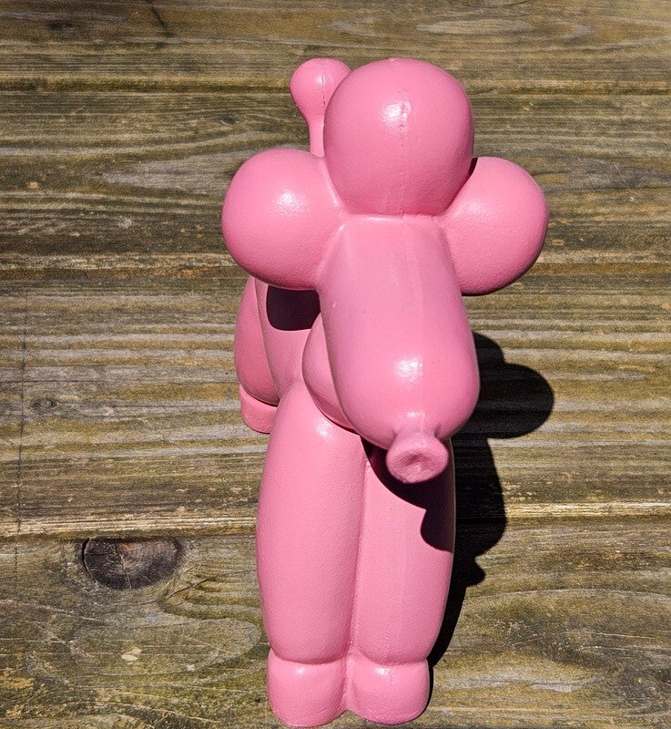 Ballon Hund Rosa Pudel Dijk Moderne Skulptur Dekofigur ca. 17,5 x 7 x 15,5 cm