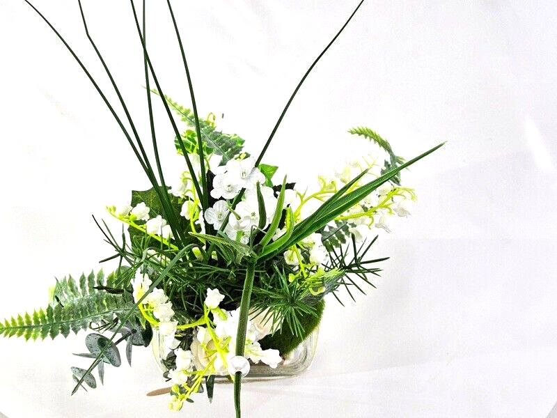 Casa-Poador Gesteck Maiglöckchen Kunstblumen Glas künstlich Geschenk Deko